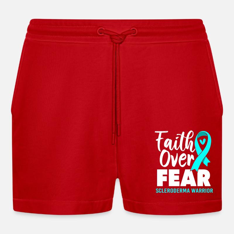 Scleroderma - Organic Relaxed Cropped Shorts Made in EU - red