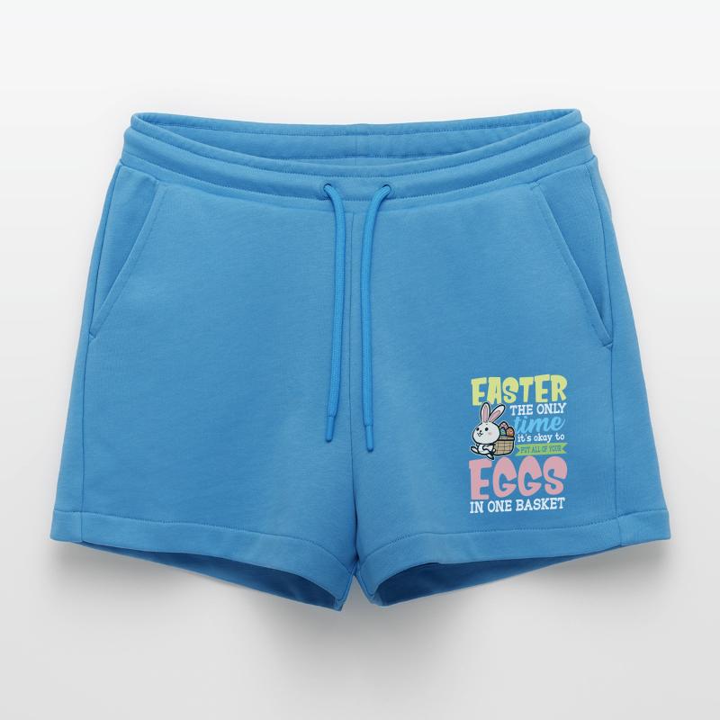 Easter Easter Easter Nest Easter Egg Hunt Organic Relaxed Cropped Shorts Made in EU