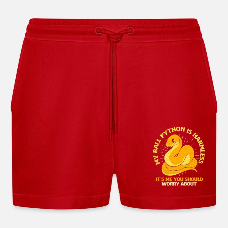 Python - Organic Relaxed Cropped Shorts Made in EU - red