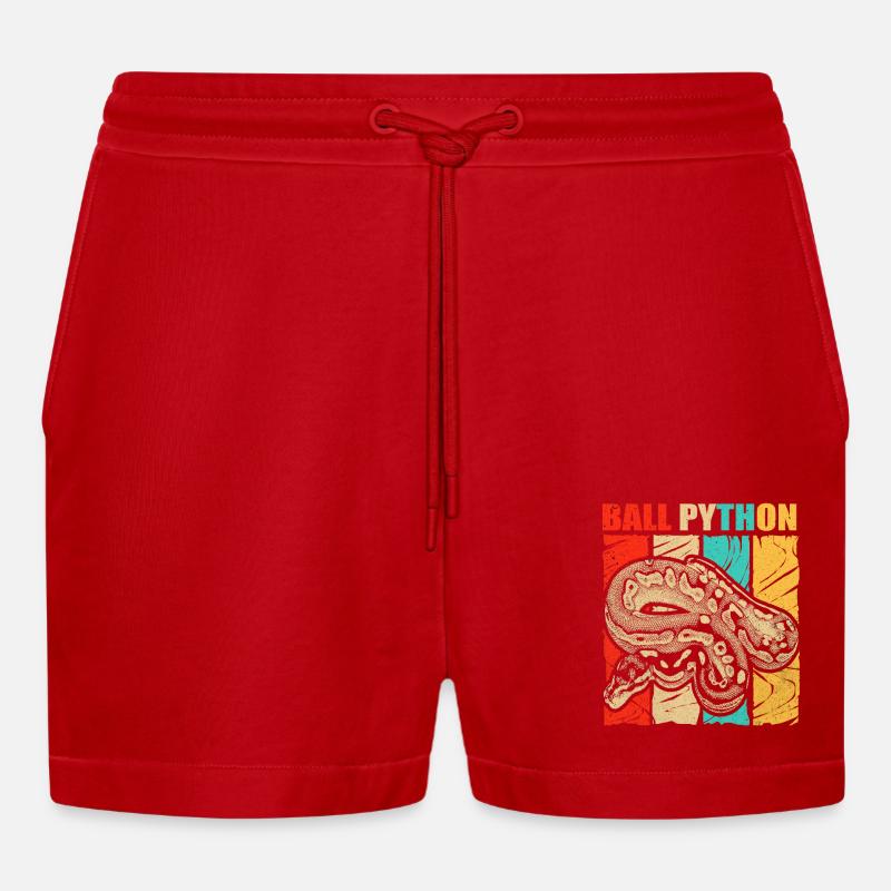 Python - Short bio décontracté court fabriqué en UE - rouge