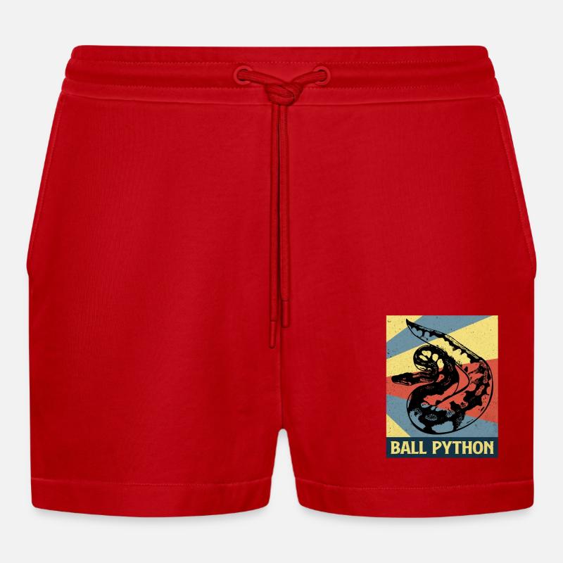 Python - Short bio décontracté court fabriqué en UE - rouge