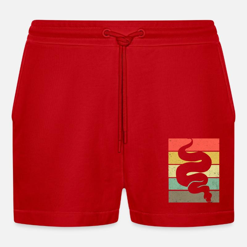 Python - Short bio décontracté court fabriqué en UE - rouge