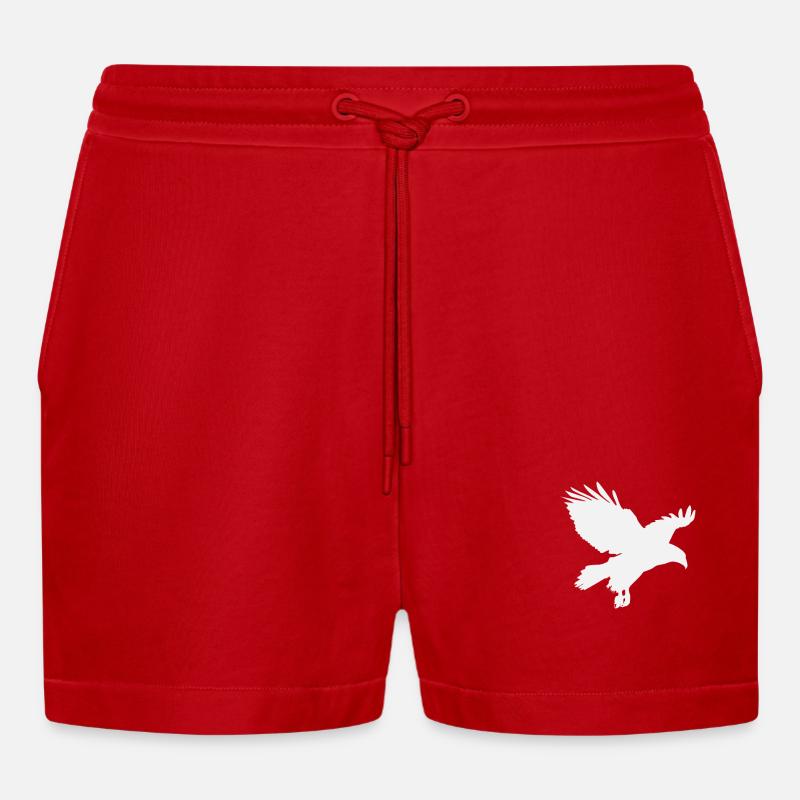 Adler Eagle - Organic Relaxed Cropped Shorts Made in EU - Rot