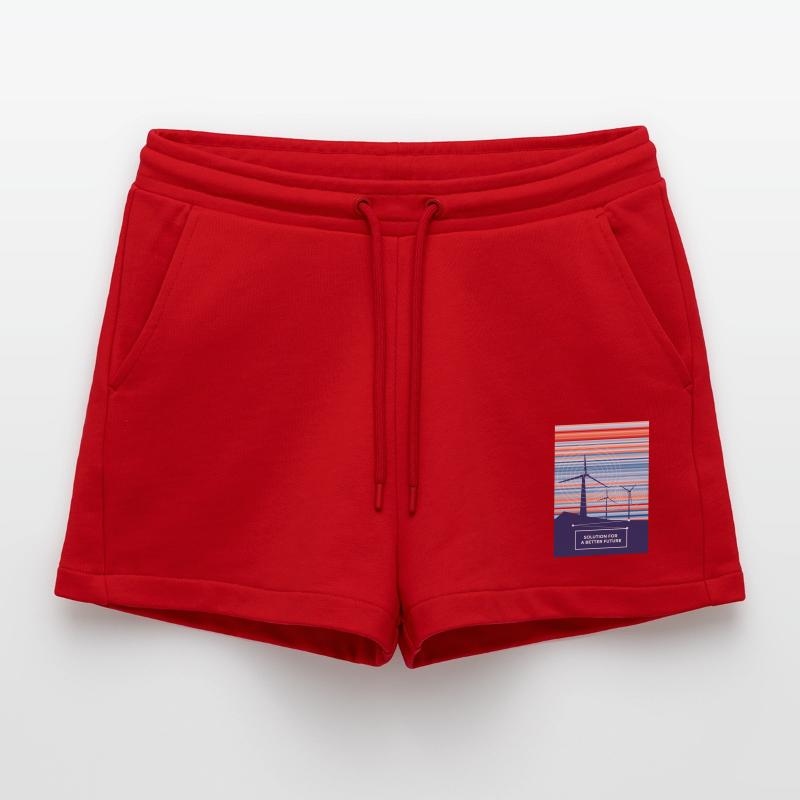 Wind energy solution for a better future Organic Relaxed Cropped Shorts Made in EU