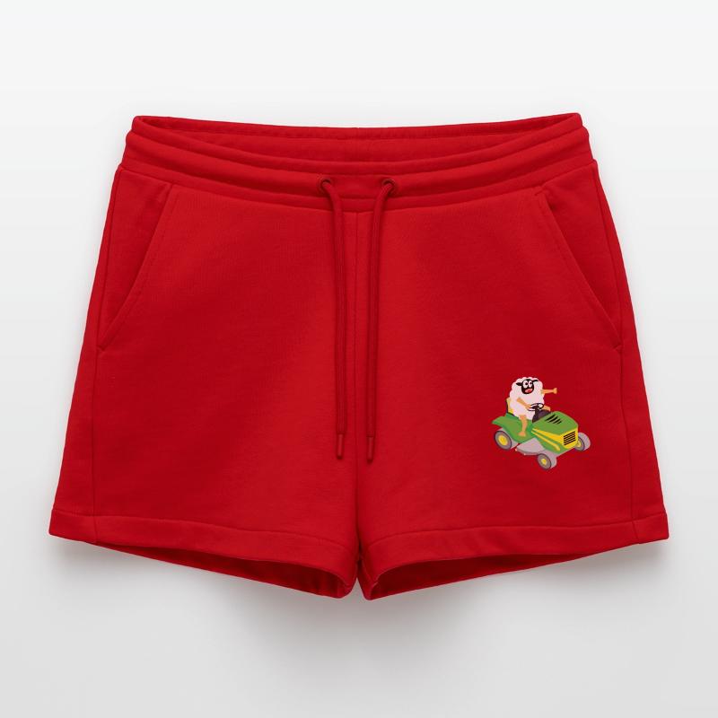 Schaf Rasenmäher Geschenkidee Organic Relaxed Cropped Shorts Made in EU