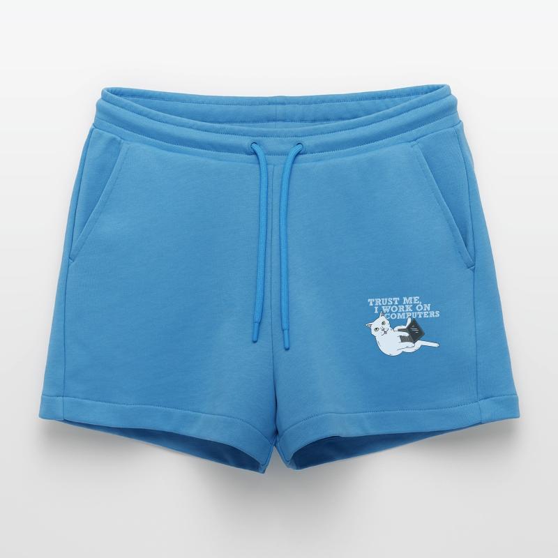 Computer Katze Programmierer Organic Relaxed Cropped Shorts Made in EU