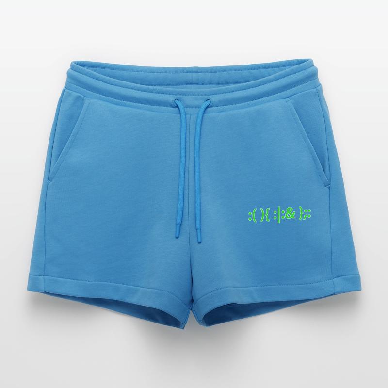Bash Fork Bomb Shirt for Linux Unix Geeks Organic Relaxed Cropped Shorts Made in EU