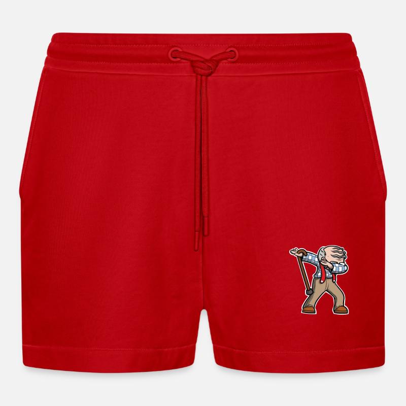 Cool Dabbing bedstefar Dab Dancing - Organic relaxed cropped shorts made in EU - rød