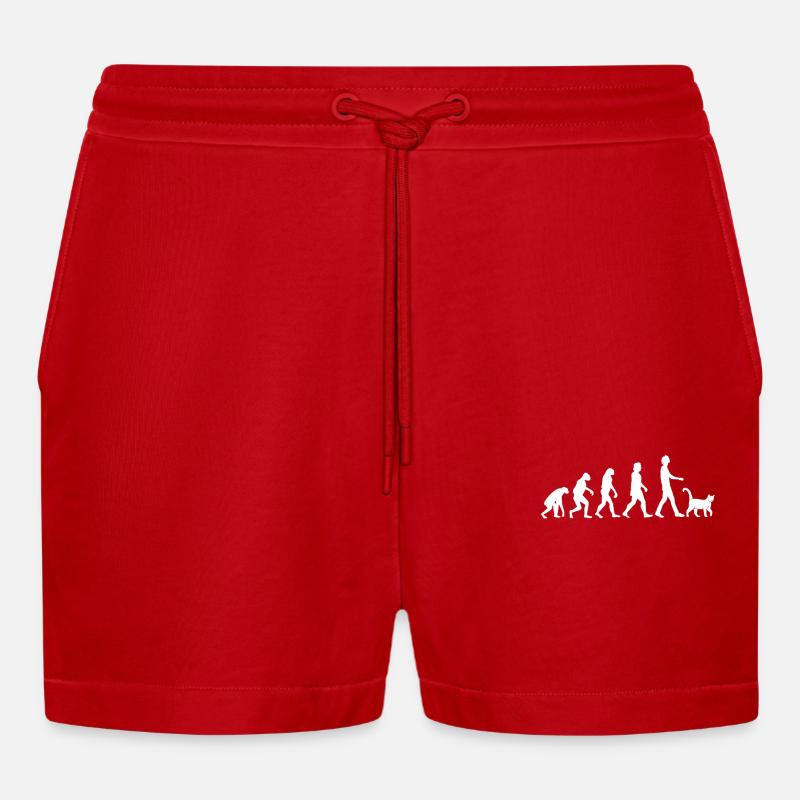 Katzen Evolution - Organic Relaxed Cropped Shorts Made in EU - Rot