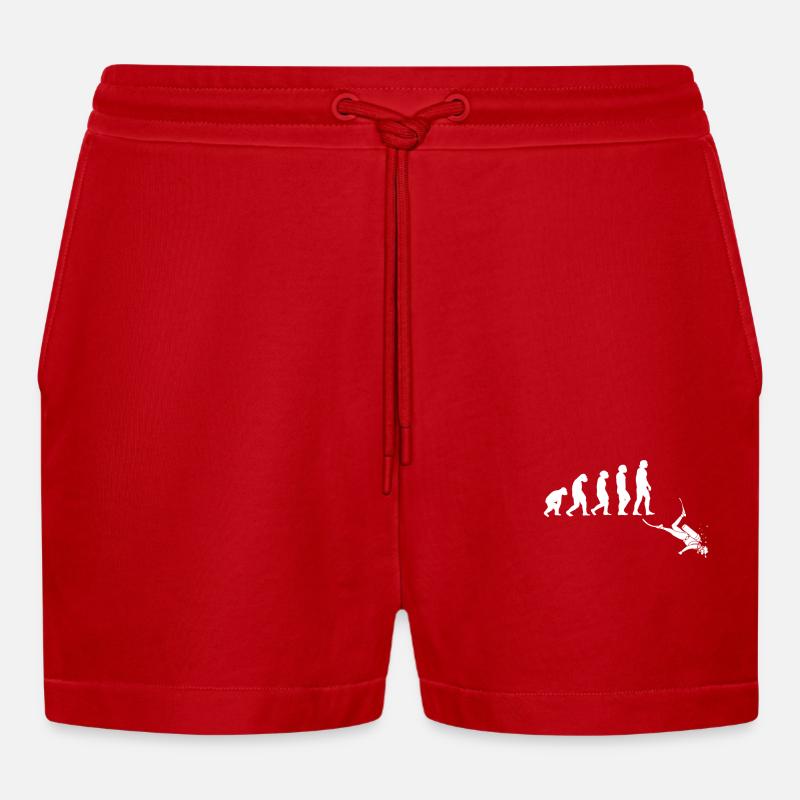Taucher Evolution Tshirt - Organic Relaxed Cropped Shorts Made in EU - Rot