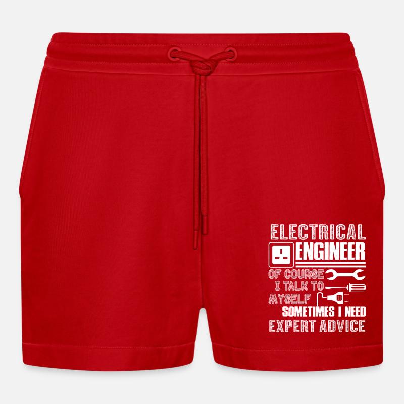 Electrical Engineer Funny Electrical Engineer - Organic Relaxed Cropped Shorts Made in EU - red