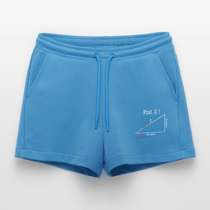 Math math meme Find X Found It pythagoras Organic Relaxed Cropped Shorts Made in EU
