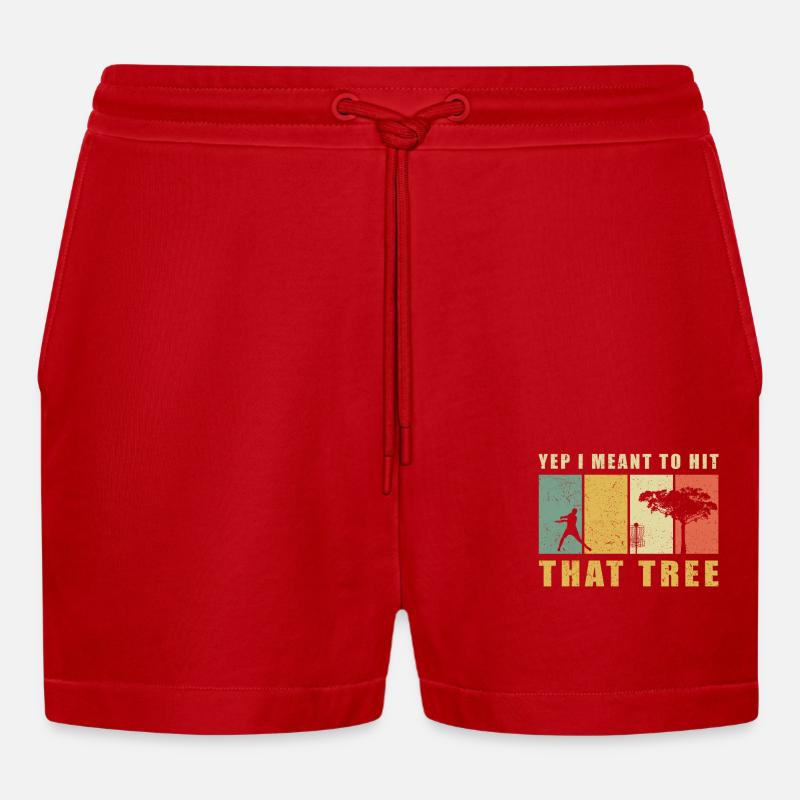 Discgolf Disc Golf | Discgolfspieler Geschenk - Organic Relaxed Cropped Shorts Made in EU - Rot