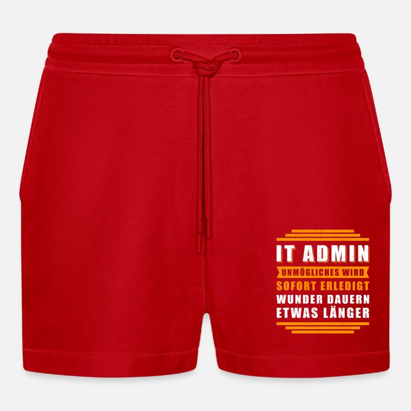 IT-Administrator IT Admin Informatiker Geschenk - Organic Relaxed Cropped Shorts Made in EU - Rot