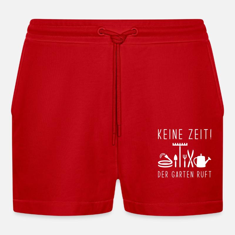 Garten Ruft - Organic Relaxed Cropped Shorts Made in EU - Rot