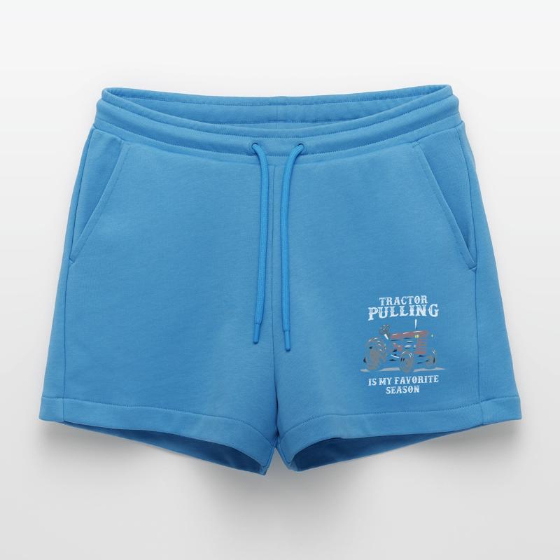 tractor pulling, tractor pulling Traktor, pulling, Organic Relaxed Cropped Shorts Made in EU