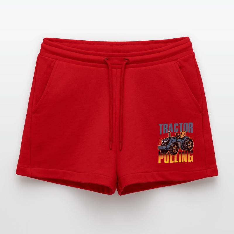 tractor pulling, tractor pulling, racing, Organic Relaxed Cropped Shorts Made in EU