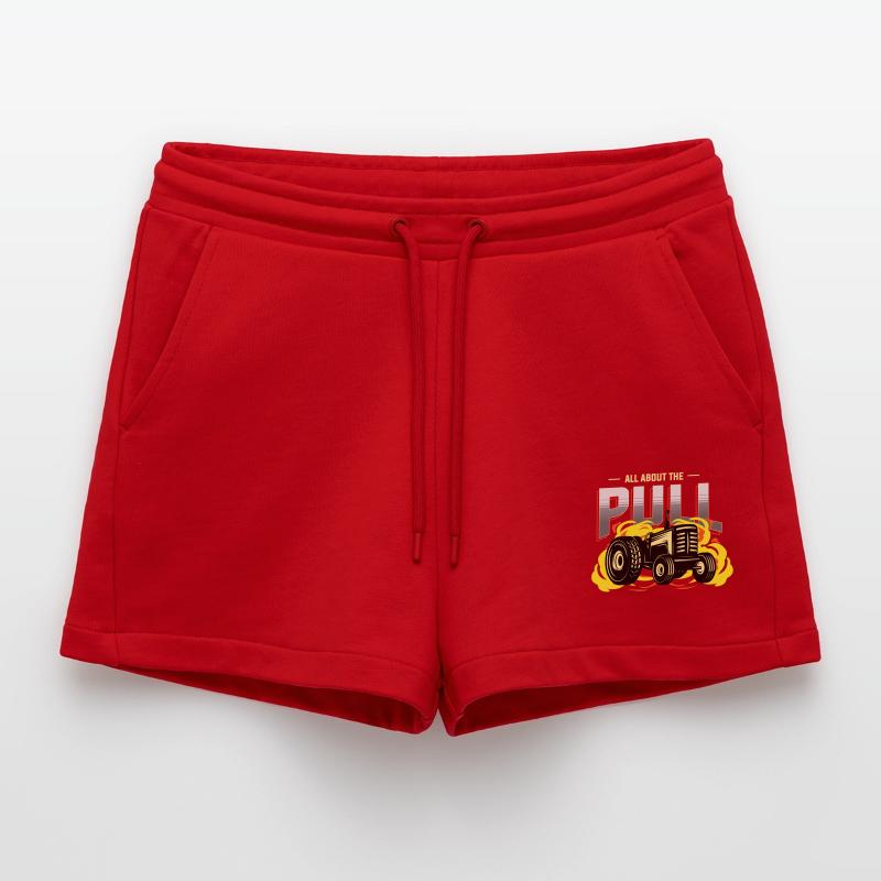 tractor pulling, tractor pulling tractor, racing, Organic Relaxed Cropped Shorts Made in EU