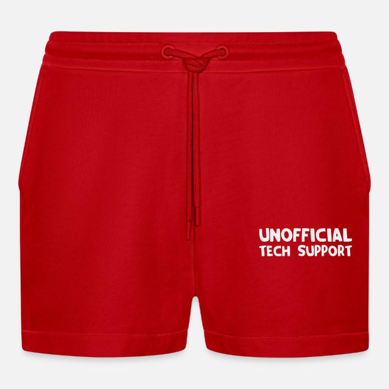 inoffizieller technischer Support - Organic Relaxed Cropped Shorts Made in EU - Rot