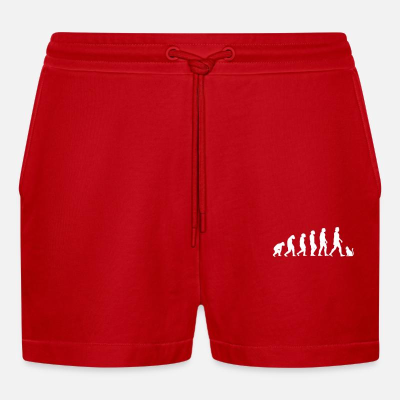 Katzen Evolution - Organic Relaxed Cropped Shorts Made in EU - Rot