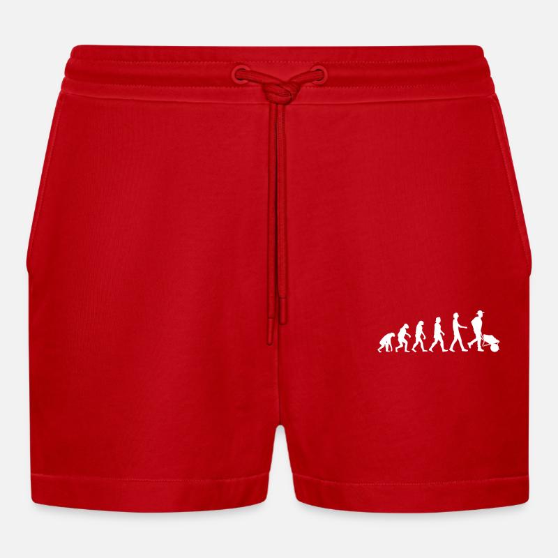 Gärtner Garten Evolution - Organic Relaxed Cropped Shorts Made in EU - Rot