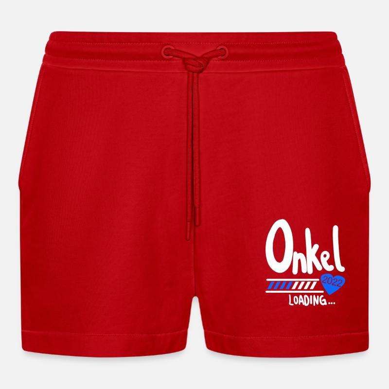 Onkel 2022 loading - Organic Relaxed Cropped Shorts Made in EU - Rot
