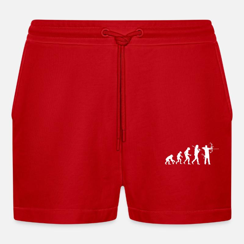 Evolution Bogenschießen - Organic Relaxed Cropped Shorts Made in EU - Rot
