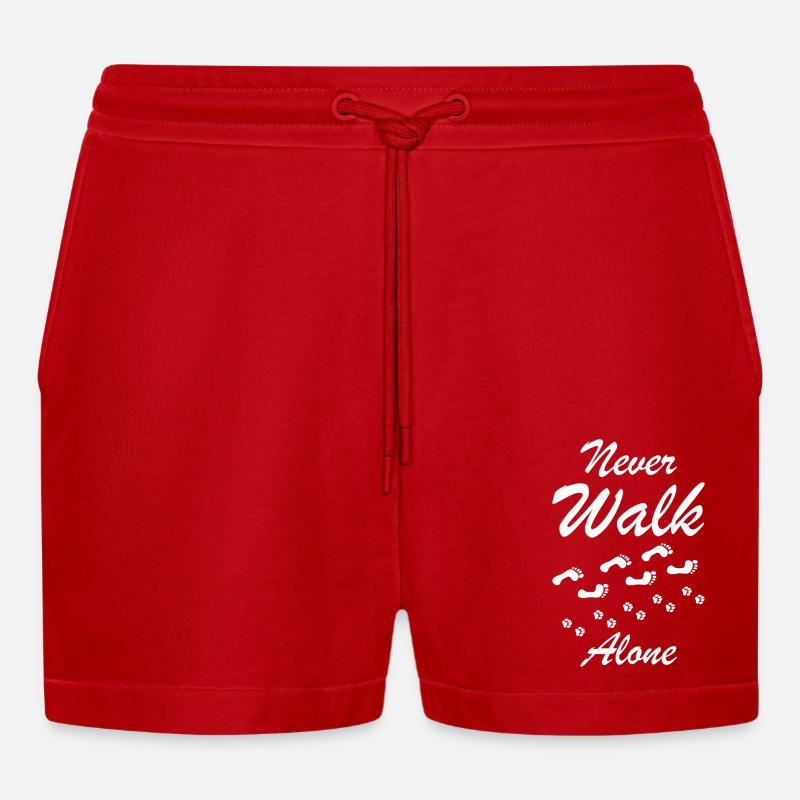 Never walk alone Hunde Geschenk - Organic Relaxed Cropped Shorts Made in EU - Rot