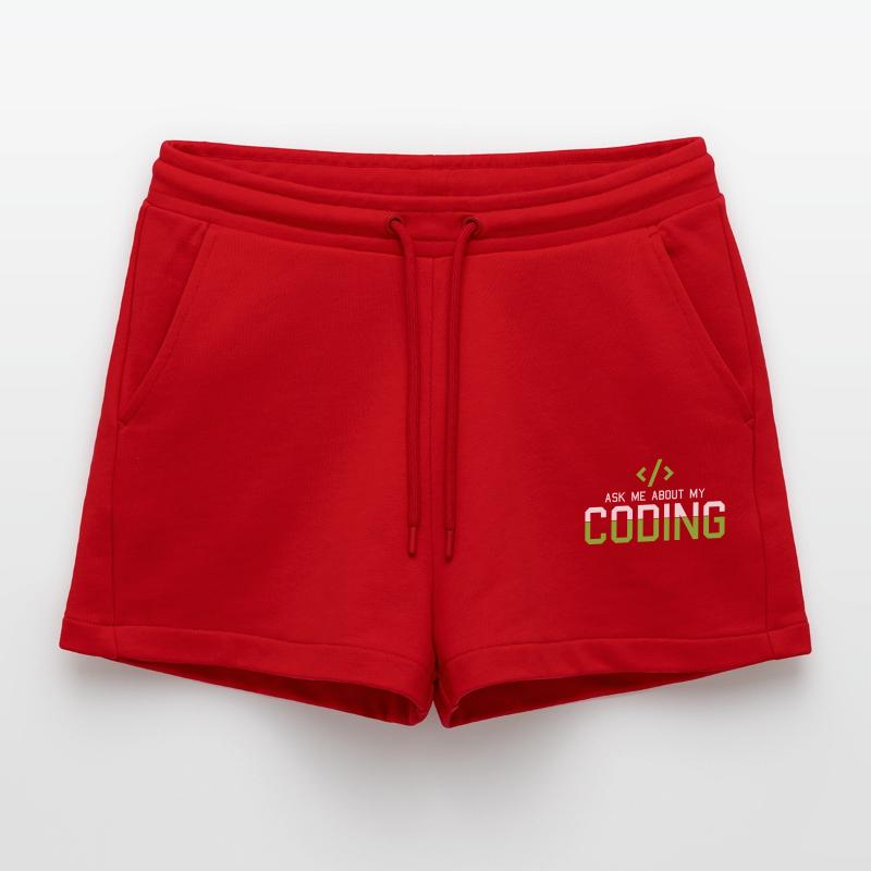 Hacking Programmierer Hacker Code Coding Geschenk Organic Relaxed Cropped Shorts Made in EU