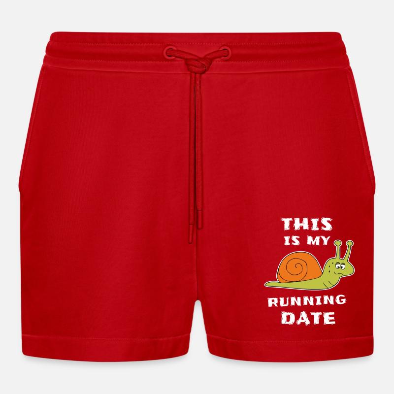Langsame Schnecke Läufer Joggen - Organic Relaxed Cropped Shorts Made in EU - Rot