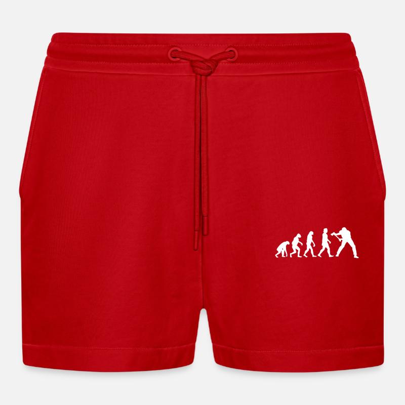 Holzfäller Evolution - Organic Relaxed Cropped Shorts Made in EU - Rot
