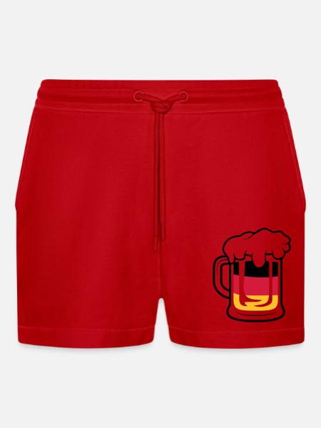 Germany Maßkrug - Organic Relaxed Cropped Shorts Made in EU - red
