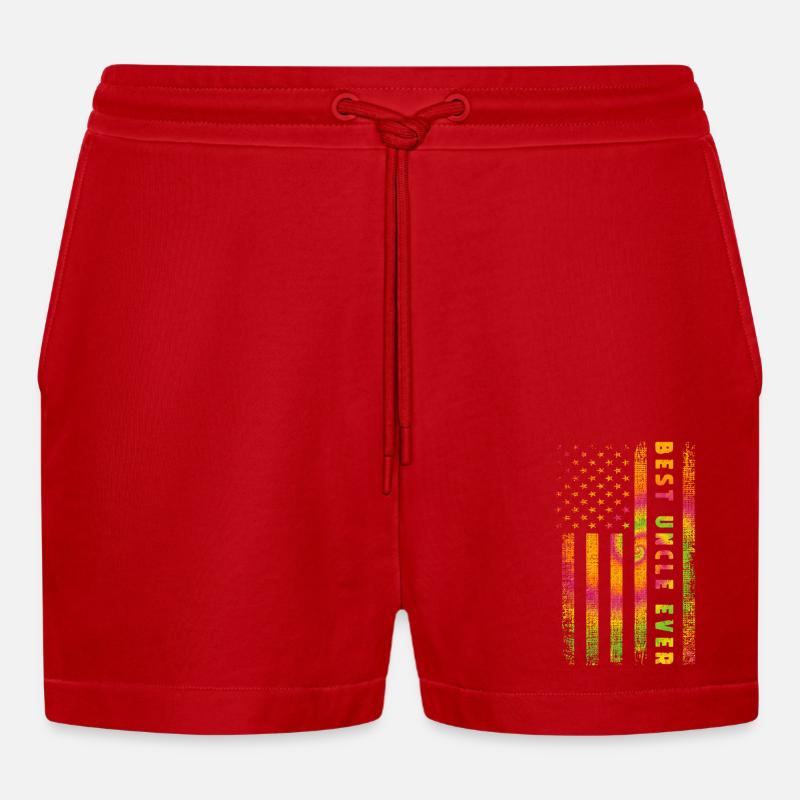 Bester Onkel - Organic Relaxed Cropped Shorts Made in EU - Rot