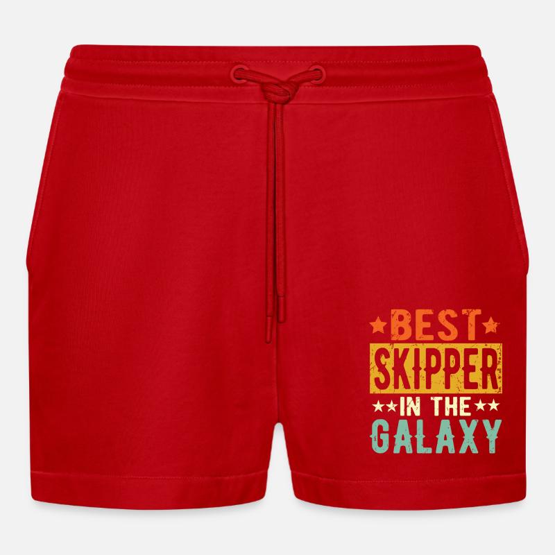 Best Skipper ever Skipper Geschenk - Organic Relaxed Cropped Shorts Made in EU - Rot