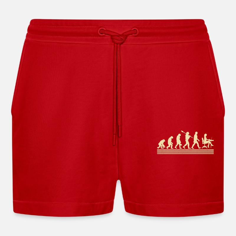 Buchhalter-evolution - Organic Relaxed Cropped Shorts Made in EU - Rot