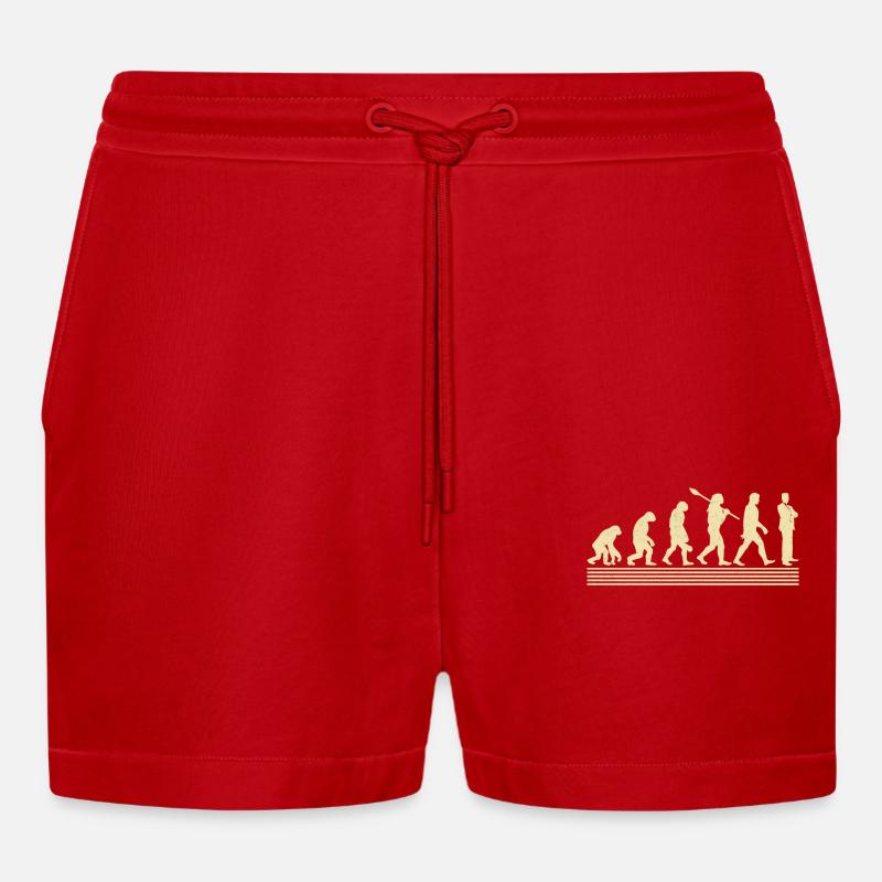 Sales Manager Evolution - Organic Relaxed Cropped Shorts Made in EU - red