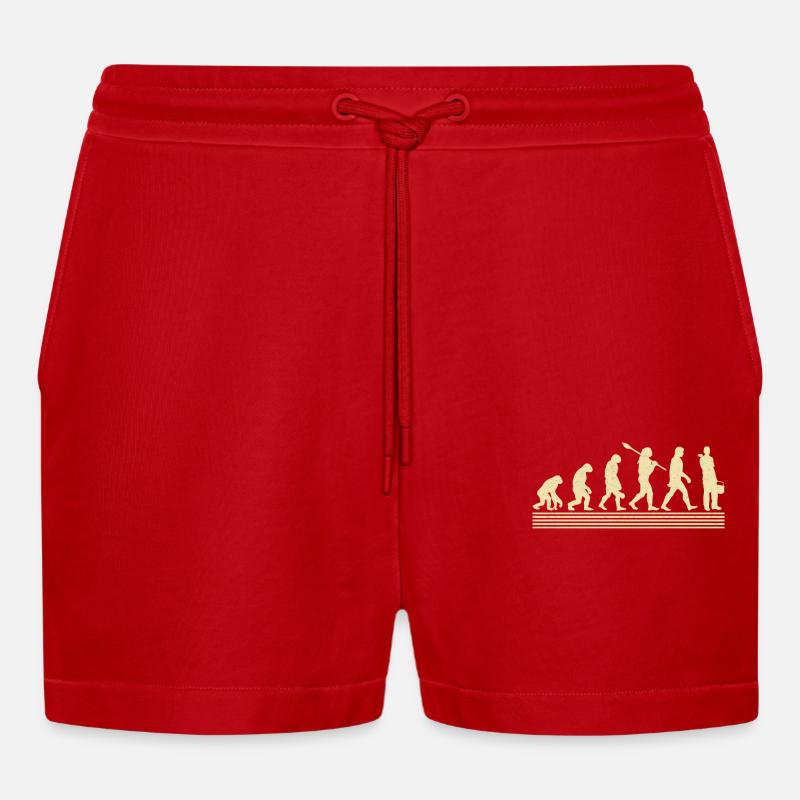 Klempner-evolution - Organic Relaxed Cropped Shorts Made in EU - Rot