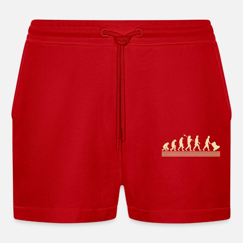 Évolution logisticienne - Short bio décontracté court fabriqué en UE - rouge