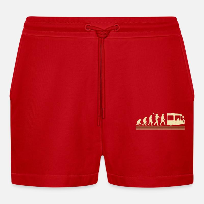 Busfahrer-evolution - Organic Relaxed Cropped Shorts Made in EU - Rot