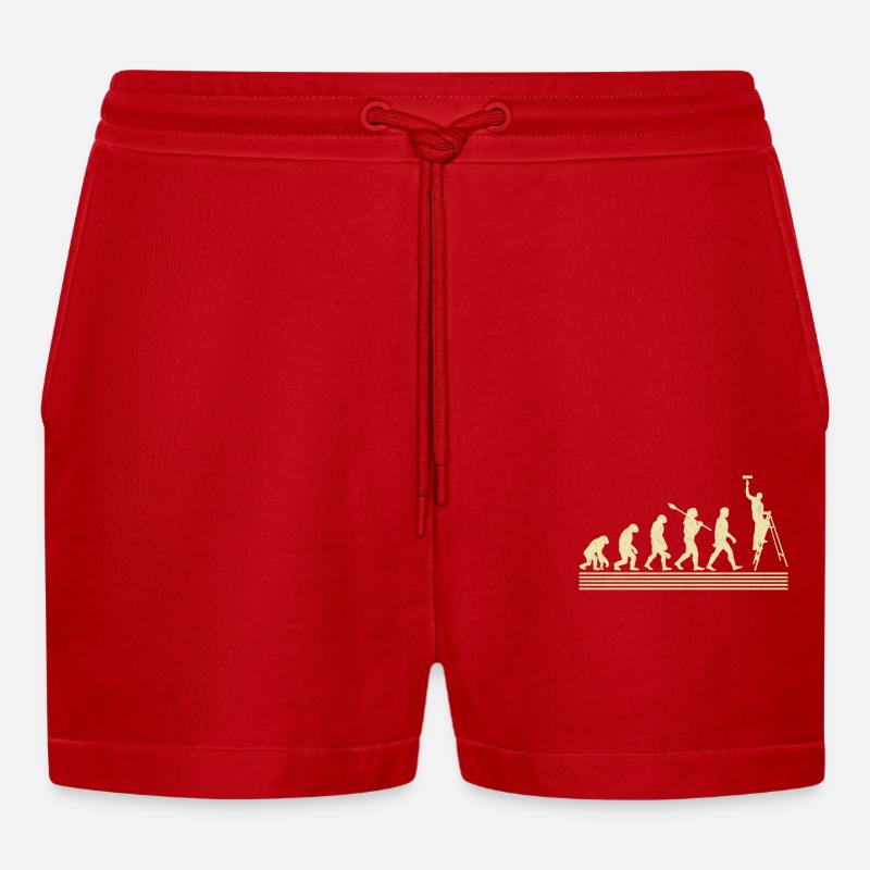 Maler-evolution - Organic Relaxed Cropped Shorts Made in EU - Rot