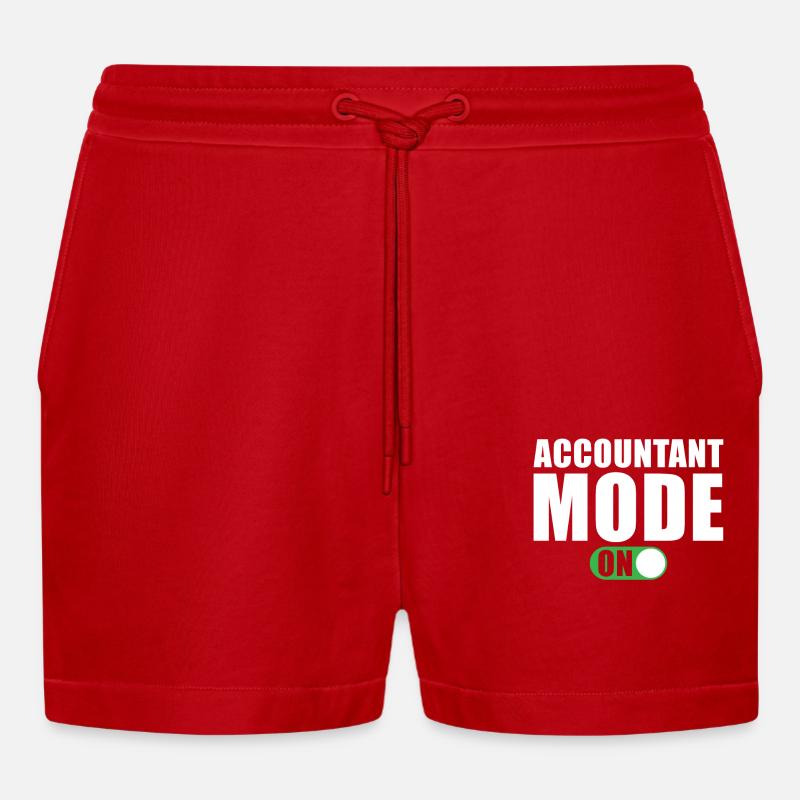 Buchhalter Modus Ein - Organic Relaxed Cropped Shorts Made in EU - Rot