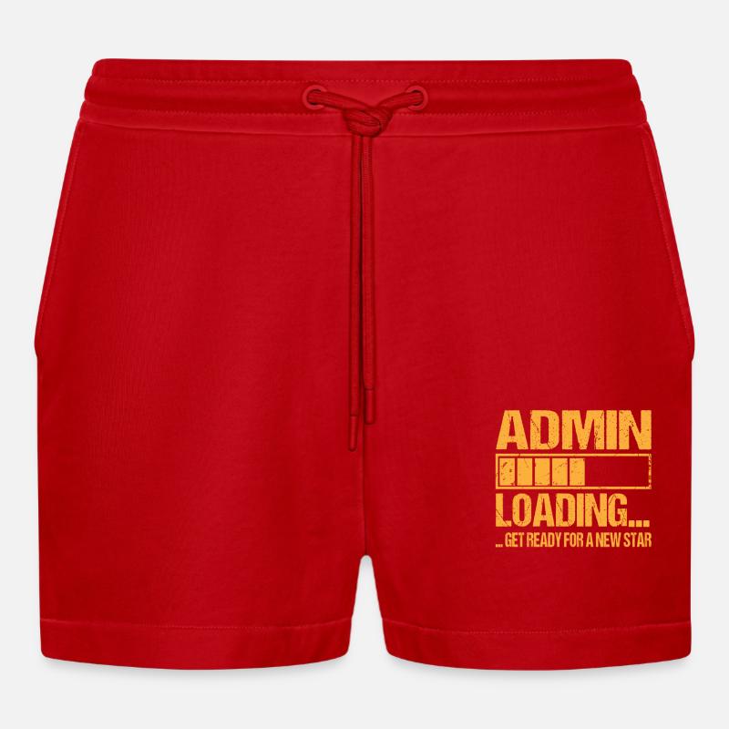 Admin loading Admin Training - Organic Relaxed Cropped Shorts Made in EU - red