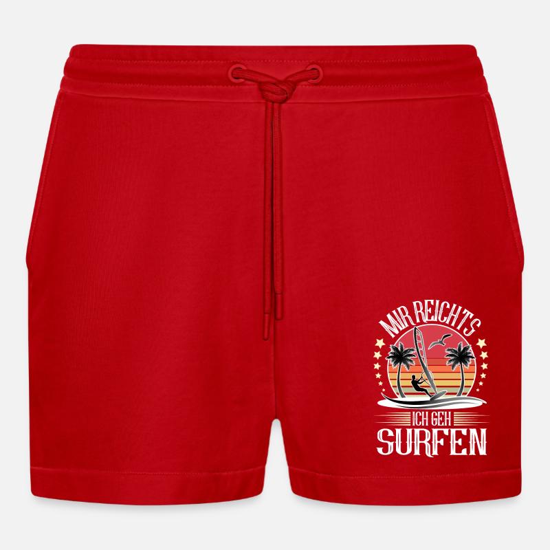 Windsurfen Windsurfer Windsurf - Organic Relaxed Cropped Shorts Made in EU - Rot