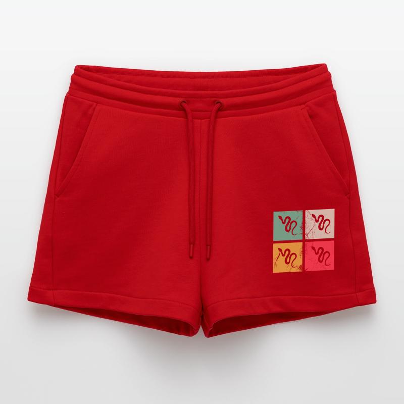 Snake Retro Reptile Python Idée cadeau Short bio décontracté court fabriqué en UE