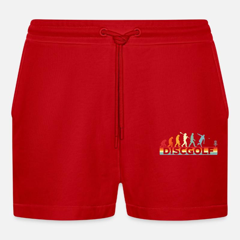 Disc Golf Evolution Disc Golf - Organic Relaxed Cropped Shorts Made in EU - red