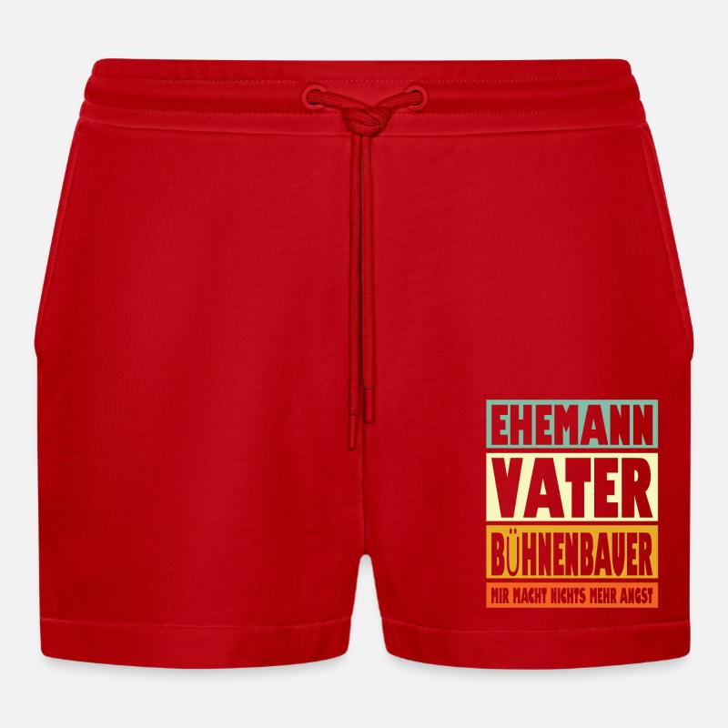 Busfahrer Vater Ehemann Held - Organic Relaxed Cropped Shorts Made in EU - Rot