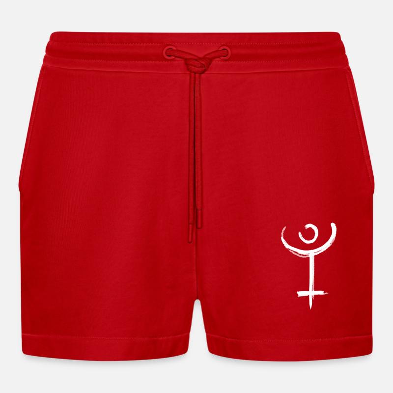 Symbole d’astrologie de Pluton - Short bio décontracté court fabriqué en UE - rouge