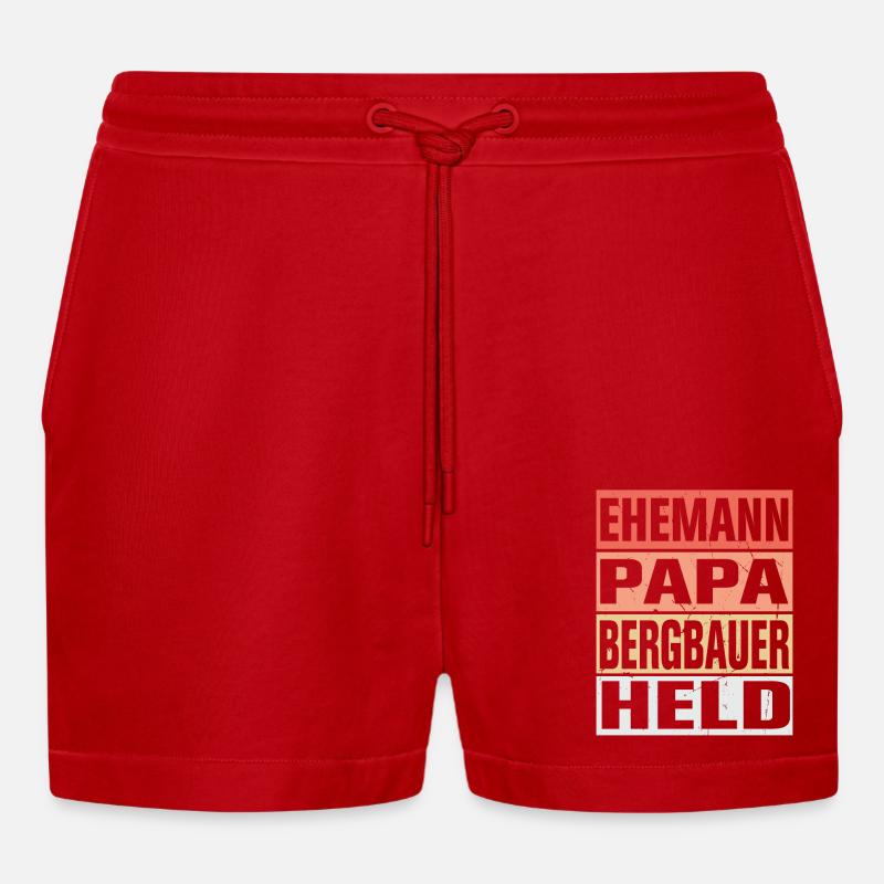 Bergbauer Vater Ehemann Held - Organic Relaxed Cropped Shorts Made in EU - Rot