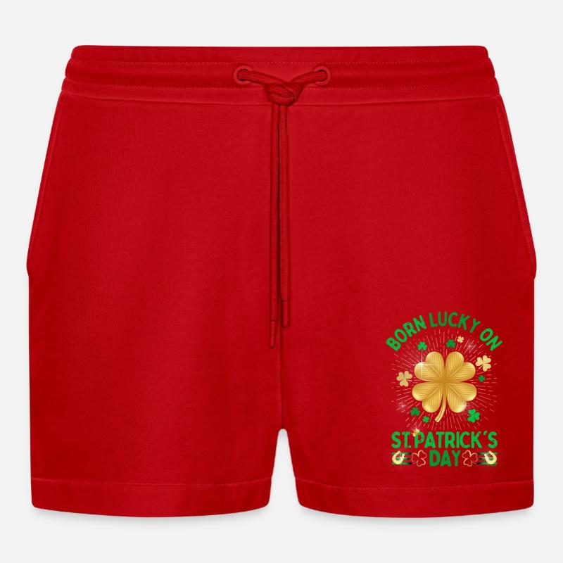Irland Saint Patrick's Day oder - Organic Relaxed Cropped Shorts Made in EU - Rot