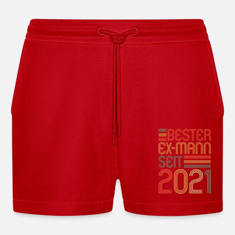 Weltbester Ex-Mann seit 2021 Scheidungs - Organic Relaxed Cropped Shorts Made in EU - Rot